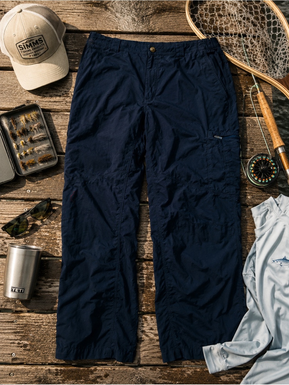 Columbia PFG Omni-Shade Fishing Pant Men's Navy Performance Cargo Pants